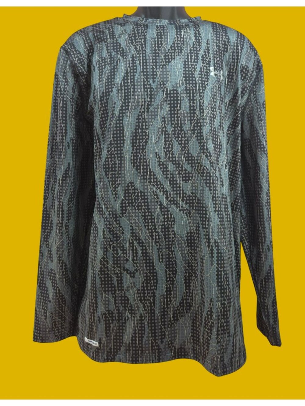 Under Armour Cold Gear Fitted Long Sleeve Shirt XXL Gray Abstract Print